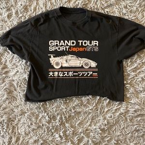 Brandy Melville Black Cropped Graphic Tee